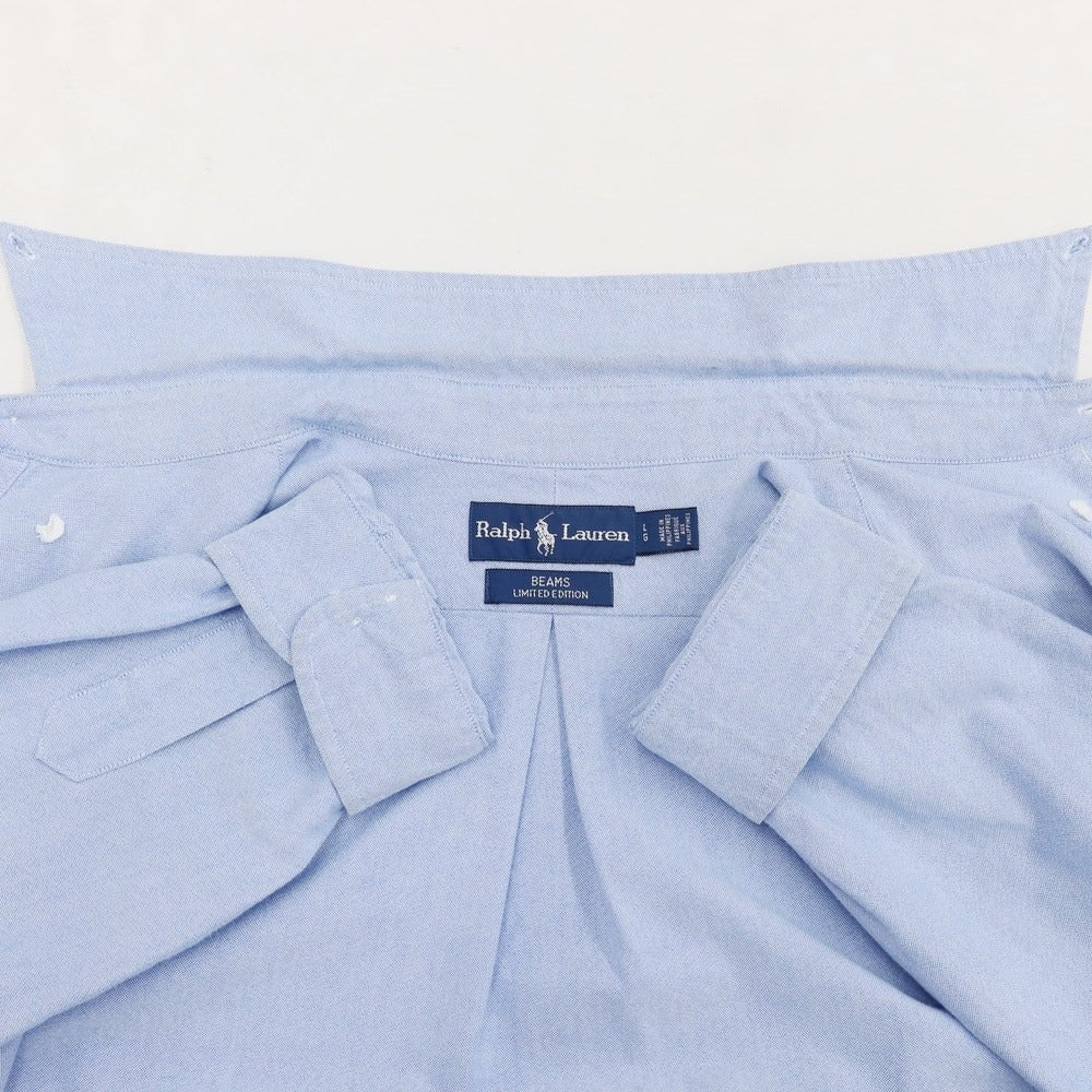【中古】ポロ ラルフローレン Polo Ralph Lauren × BEAMS コットン ボタンダウン カジュアルシャツ ライトブルー【サイズL】【BLU】【S/S/A/W】【状態ランクB】【メンズ】【769083】