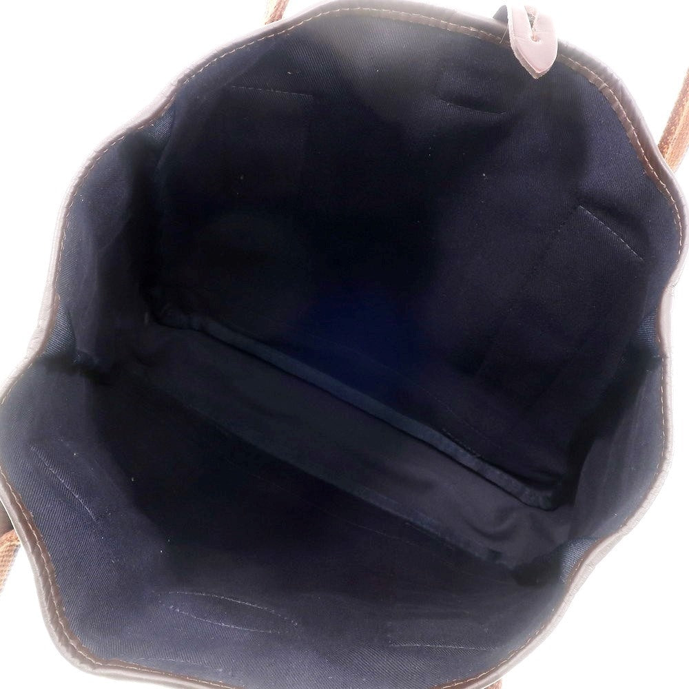 【中古】ポールスチュアート PAUL STUART ゴム引きキャンバス トートバッグ ネイビーxブラウン【W35.5xH38xD10】【NVY】【S/S/A/W】【状態ランクA】【メンズ】【768796】