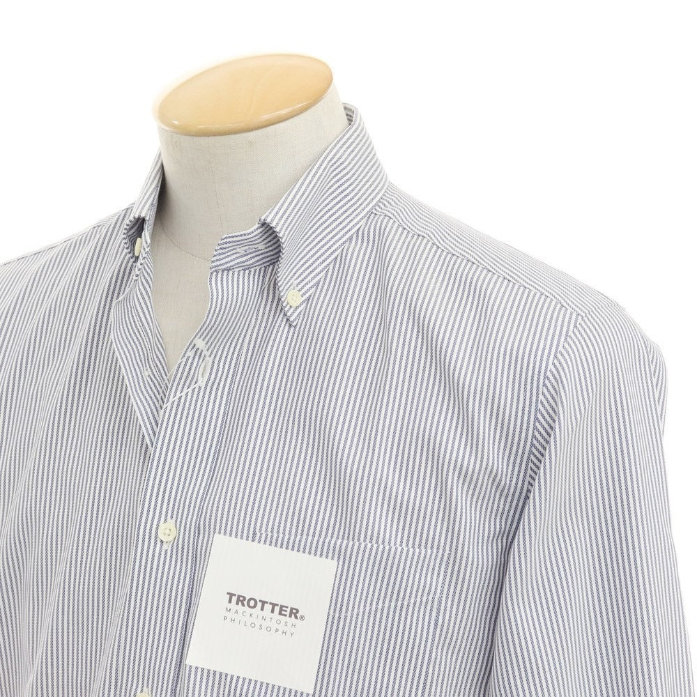 【中古】【未使用】マッキントッシュフィロソフィー MACKINTOSH PHILOSOPHY TROTTER コットンポリエステル ボタンダウンシャツ ホワイトxネイビー【サイズ38】【WHT】【S/S/A/W】【状態ランクS】【メンズ】【769083】