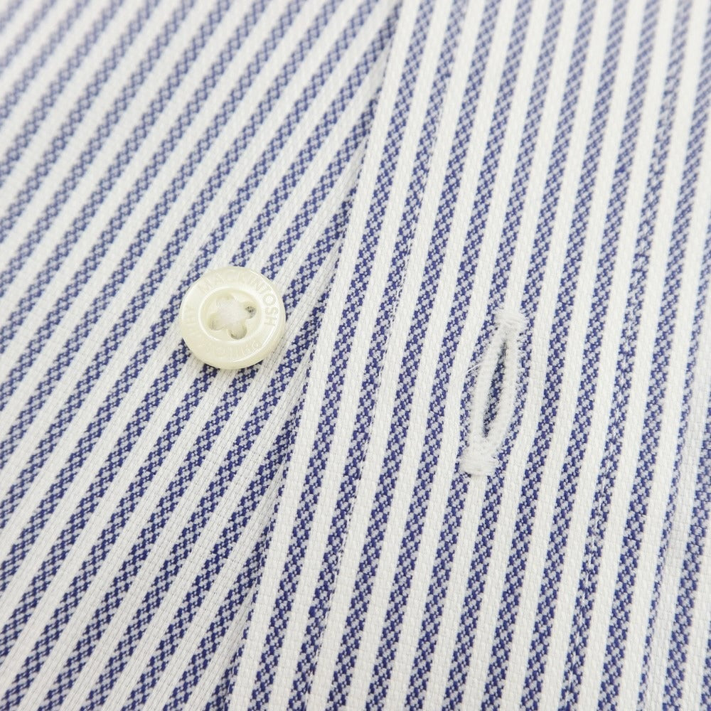 【中古】【未使用】マッキントッシュフィロソフィー MACKINTOSH PHILOSOPHY TROTTER コットンポリエステル ボタンダウンシャツ ホワイトxネイビー【サイズ38】【WHT】【S/S/A/W】【状態ランクS】【メンズ】【769083】