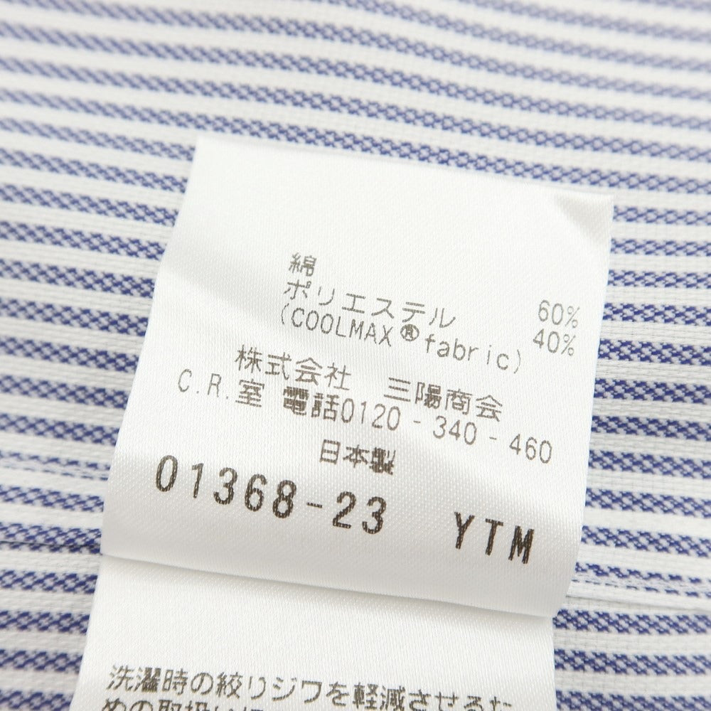 【中古】【未使用】マッキントッシュフィロソフィー MACKINTOSH PHILOSOPHY TROTTER コットンポリエステル ボタンダウンシャツ ホワイトxネイビー【サイズ38】【WHT】【S/S/A/W】【状態ランクS】【メンズ】【769083】