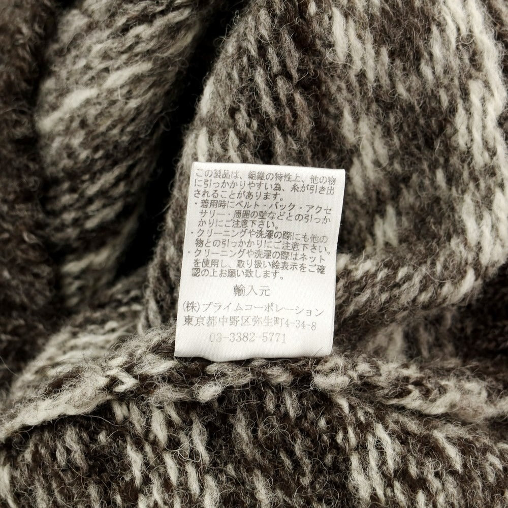 【中古】ジャミーソンズニットウェア Jamieson’s Knitwear BEAMS別注 ウール フェアアイル Vネックニット ダークブラウンxホワイト×グレー【サイズL】【BRW】【A/W】【状態ランクB】【メンズ】【768976】