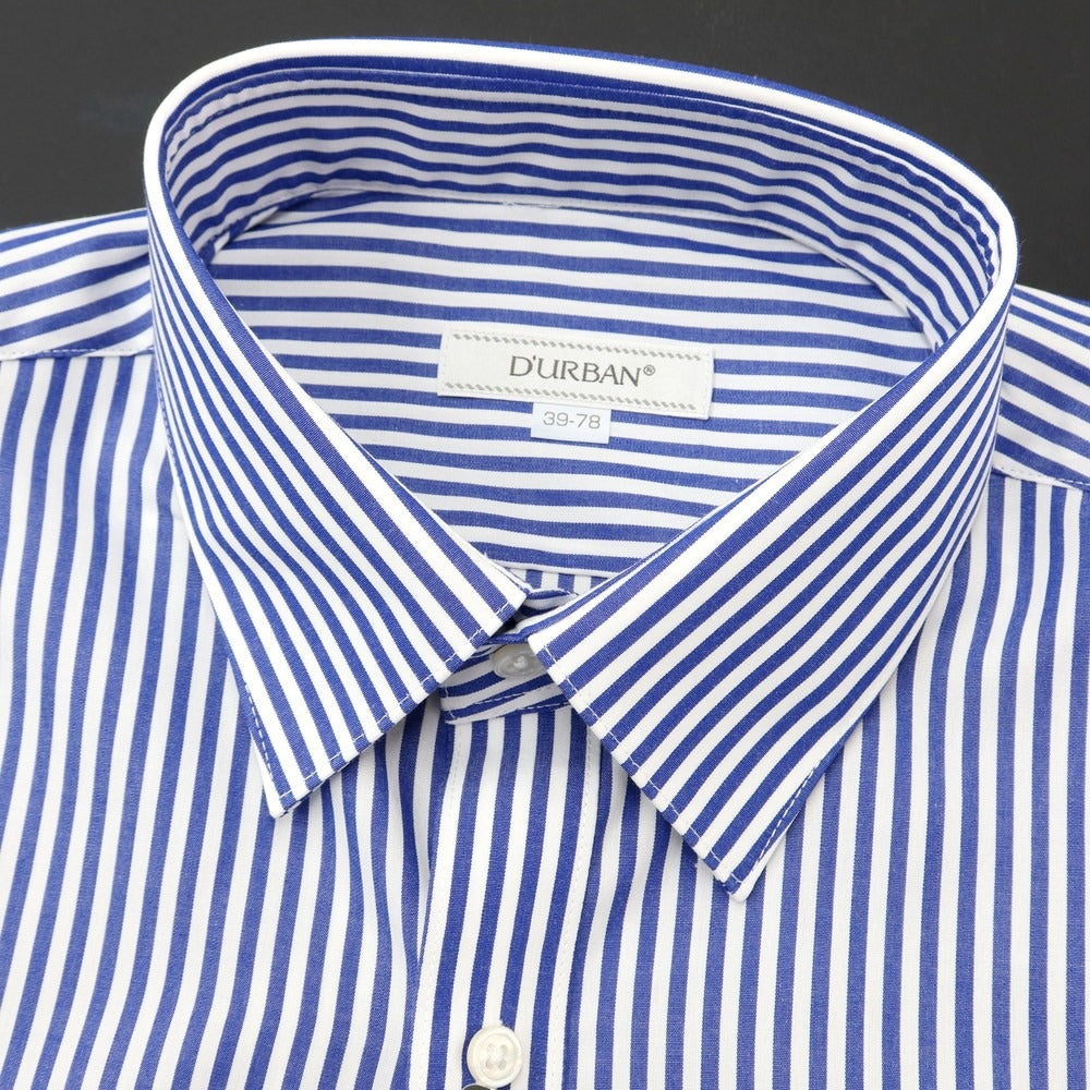 【中古】【未使用】ダーバン D’URBAN ストライプ ドレスシャツ ダークブルーxホワイト【サイズ39-78】【BLU】【S/S/A/W】【状態ランクS】【メンズ】【769070】