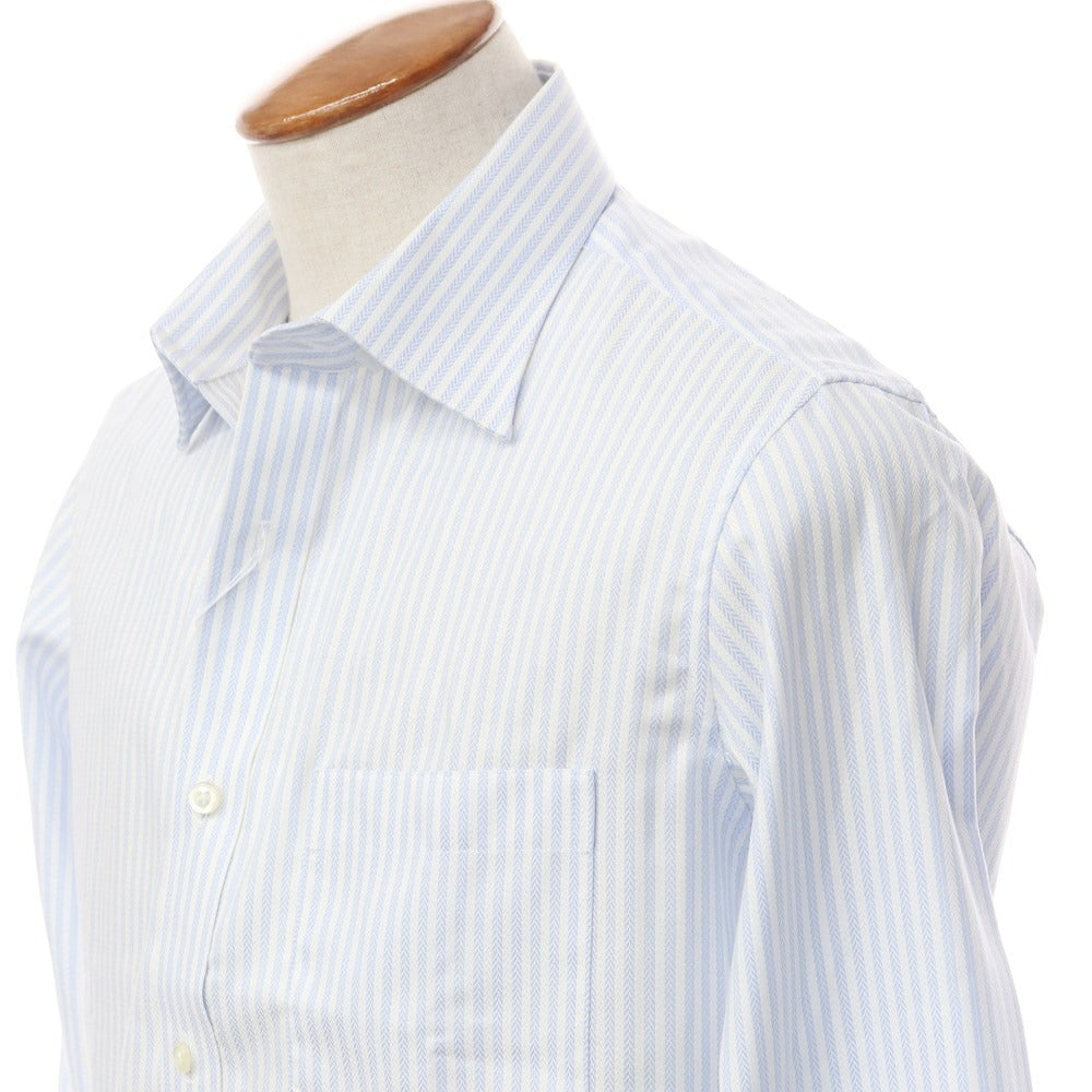 【中古】【未使用】ダーバン D’URBAN ストライプ ドレスシャツ ホワイトxライトブルー【サイズ39-80】【BLU】【S/S/A/W】【状態ランクS】【メンズ】【769070】