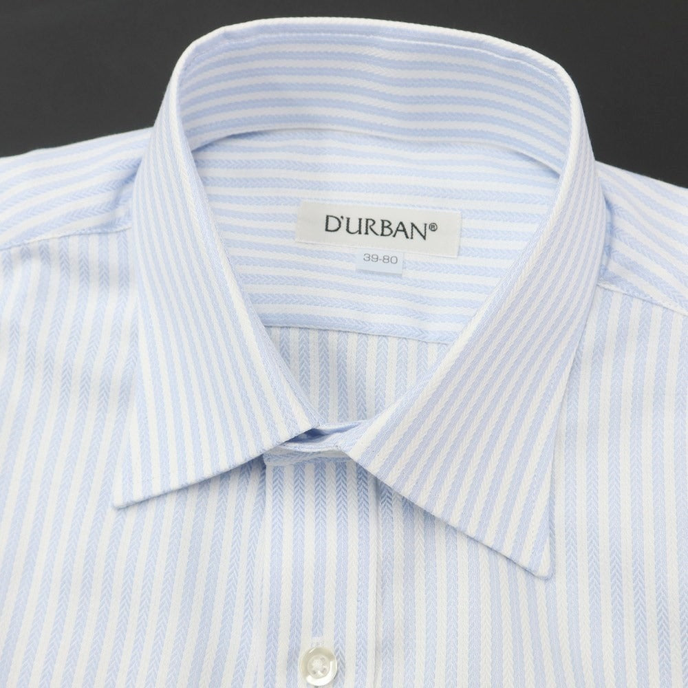 【中古】【未使用】ダーバン D’URBAN ストライプ ドレスシャツ ホワイトxライトブルー【サイズ39-80】【BLU】【S/S/A/W】【状態ランクS】【メンズ】【769070】