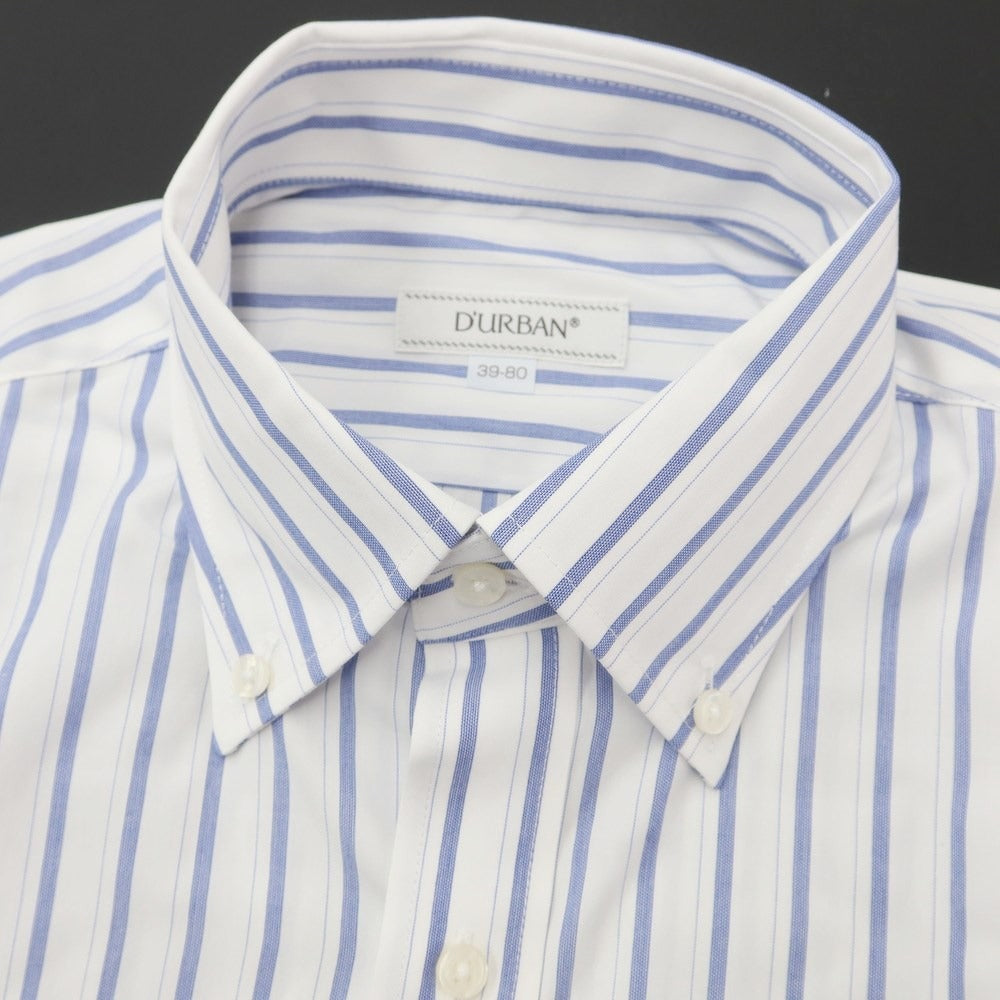 【中古】【未使用】ダーバン D’URBAN ストライプ BDドレスシャツ ホワイトxブルー【サイズ39-80】【WHT】【S/S/A/W】【状態ランクS】【メンズ】【769069】