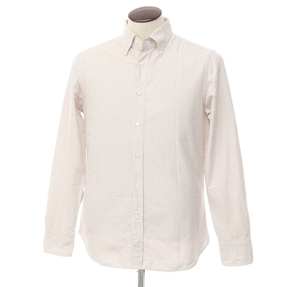 【中古】ボルゾネッラ BOLZONELLA オックスフォード ストライプ BDシャツ ホワイトxブラウン【サイズ41】【BRW】【S/S/A/W】【状態ランクB】【メンズ】【768988】