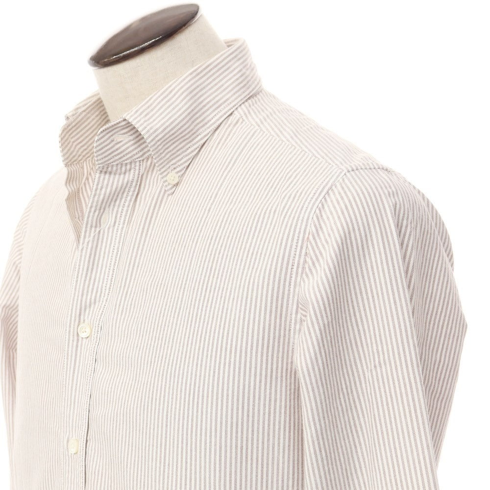 【中古】ボルゾネッラ BOLZONELLA オックスフォード ストライプ BDシャツ ホワイトxブラウン【サイズ41】【BRW】【S/S/A/W】【状態ランクB】【メンズ】【768988】