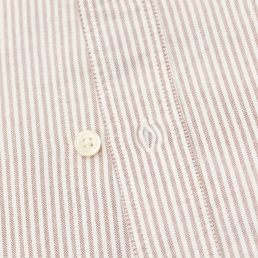 【中古】ボルゾネッラ BOLZONELLA オックスフォード ストライプ BDシャツ ホワイトxブラウン【サイズ41】【BRW】【S/S/A/W】【状態ランクB】【メンズ】【768988】
