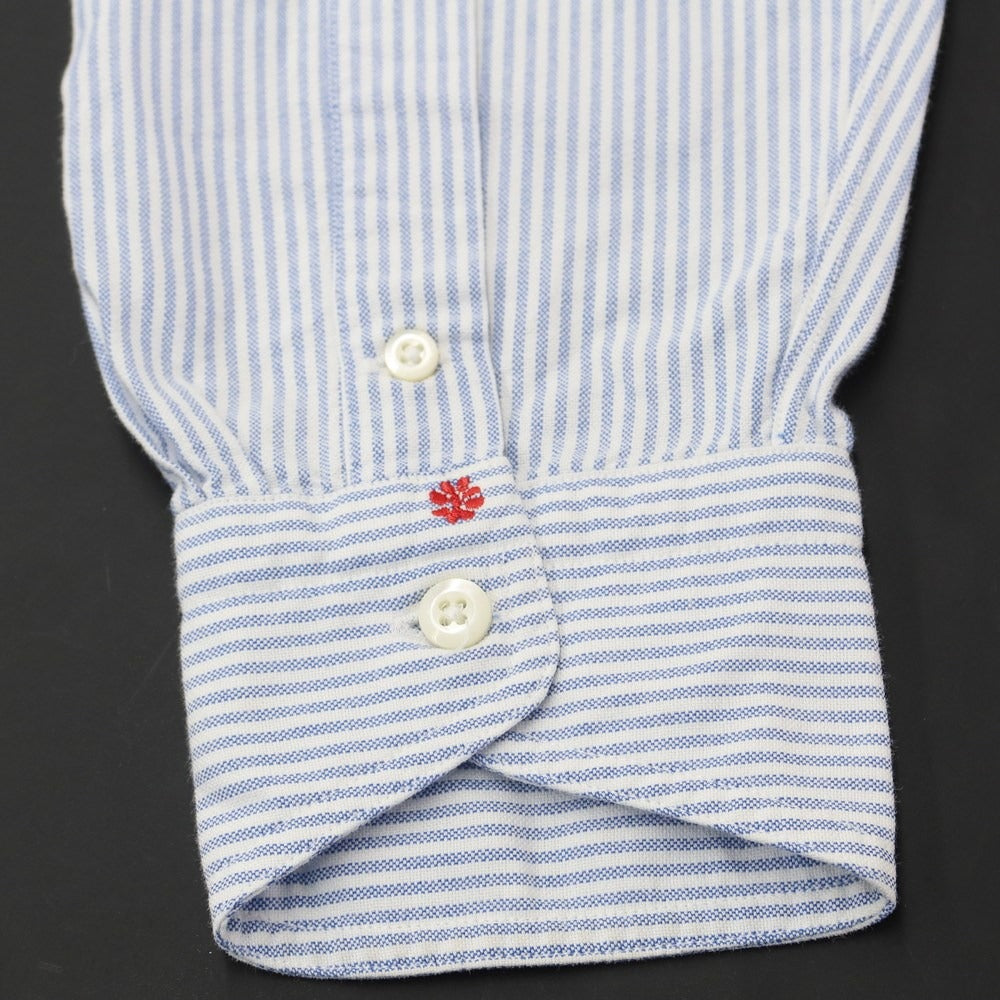 【中古】ボルゾネッラ BOLZONELLA オックスフォード ストライプ BDシャツ ホワイトxブルー【サイズ41】【BLU】【S/S/A/W】【状態ランクC】【メンズ】【768988】