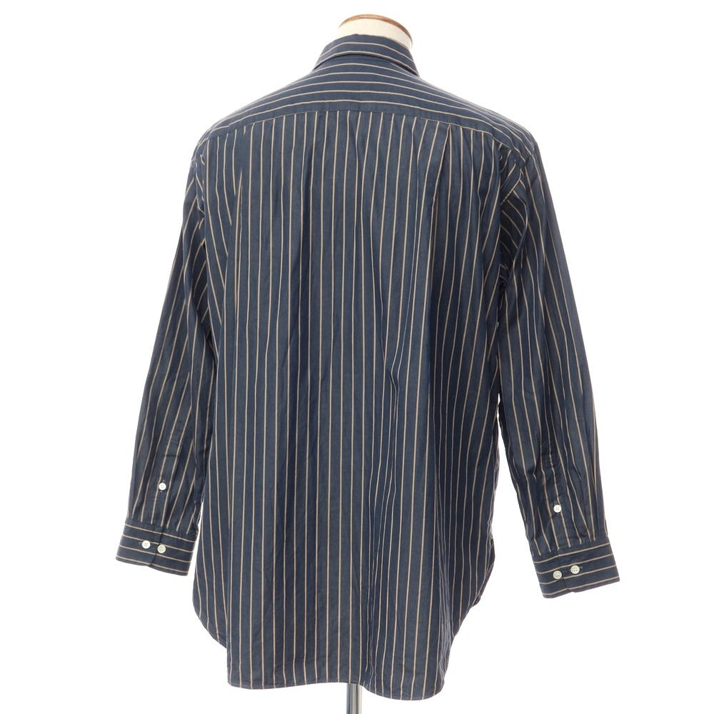 【中古】ウィーウィル WEWILL コットン ストライプ シャツ ネイビーxベージュ【サイズ2】【NVY】【S/S/A/W】【状態ランクB】【メンズ】【768988】