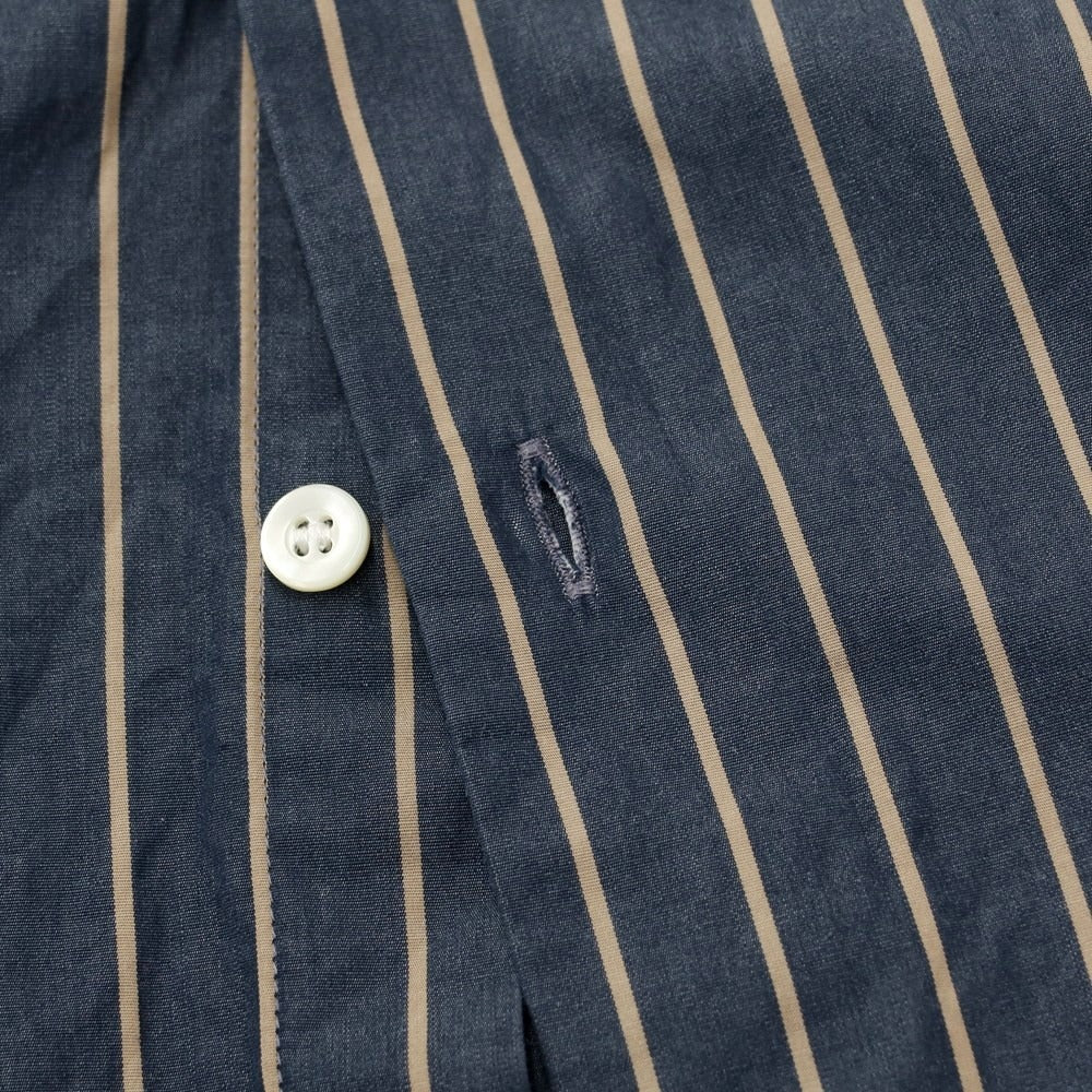 【中古】ウィーウィル WEWILL コットン ストライプ シャツ ネイビーxベージュ【サイズ2】【NVY】【S/S/A/W】【状態ランクB】【メンズ】【768988】