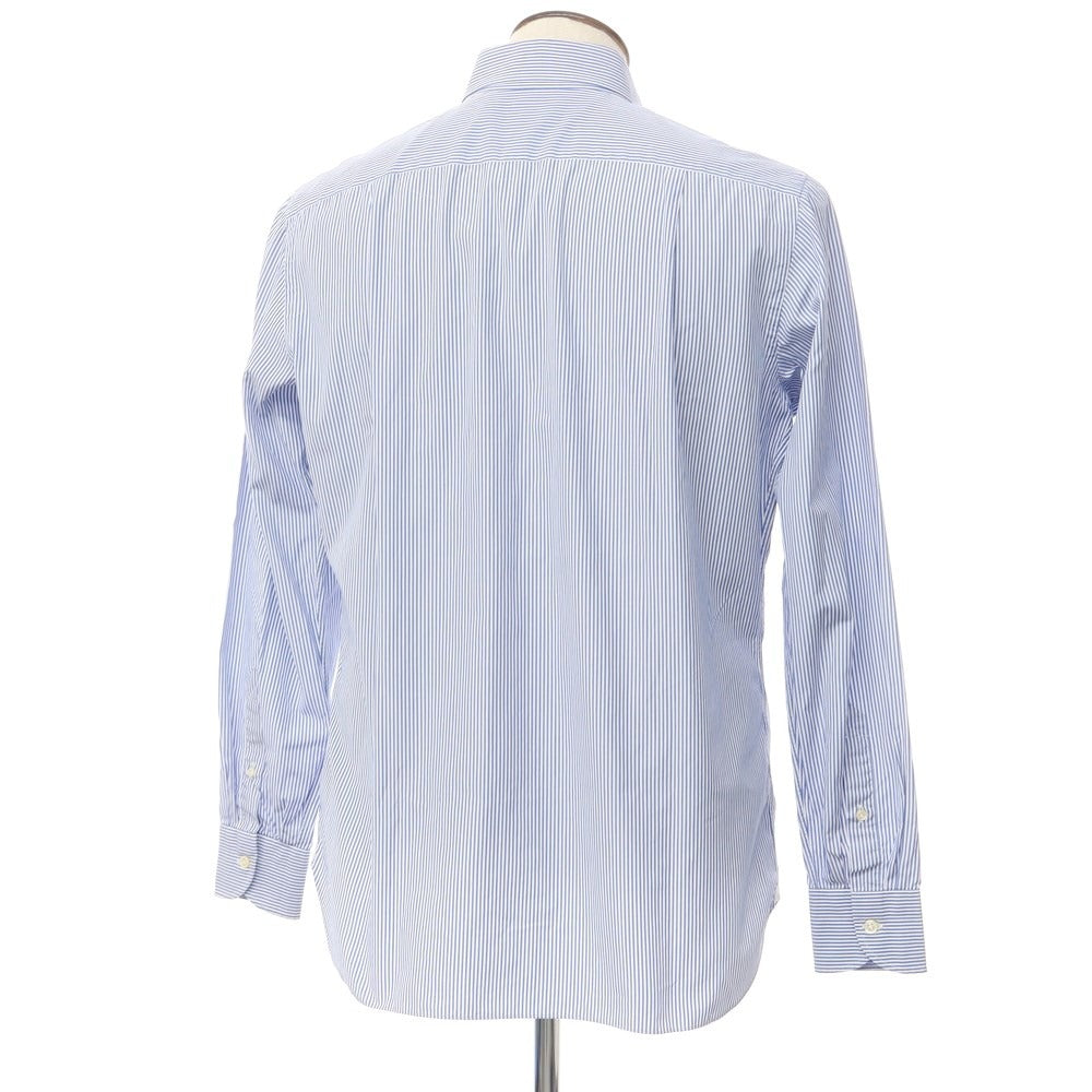 【中古】ルイジ ボレッリ Luigi Borrelli ブロードコットン ストライプ BDシャツ ブルーxホワイト【サイズ42】【BLU】【S/S/A/W】【状態ランクC】【メンズ】【768988】