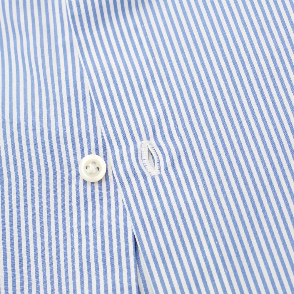 【中古】ルイジ ボレッリ Luigi Borrelli ブロードコットン ストライプ BDシャツ ブルーxホワイト【サイズ42】【BLU】【S/S/A/W】【状態ランクC】【メンズ】【768988】