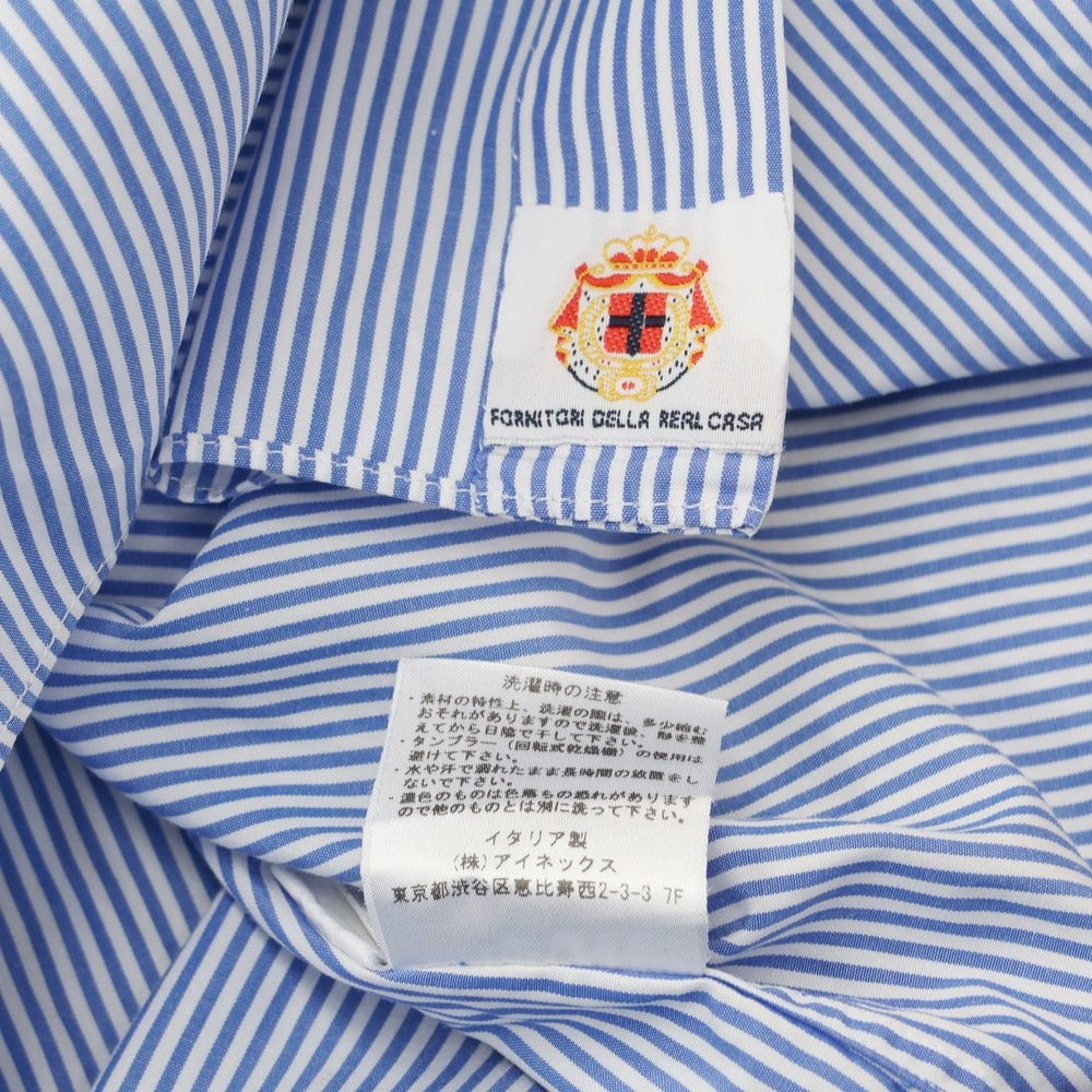 【中古】ルイジ ボレッリ Luigi Borrelli ブロードコットン ストライプ BDシャツ ブルーxホワイト【サイズ42】【BLU】【S/S/A/W】【状態ランクC】【メンズ】【768988】