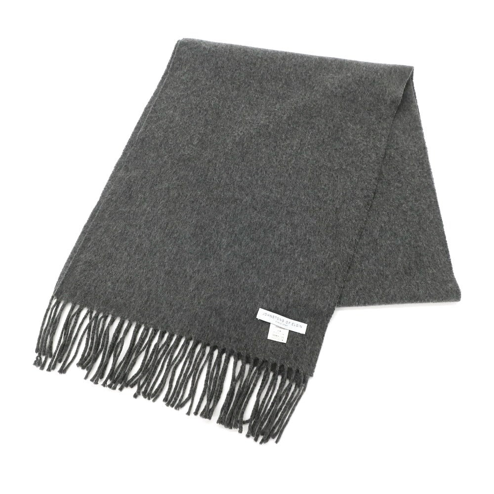 【中古】ジョンストンズ JOHNSTONS カシミヤ フリンジマフラー グレー【GRY】【A/W】【状態ランクB】【メンズ】【768975】
