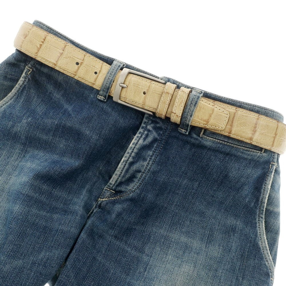 【中古】アンダーソンズ Andersons クロコダイル型押しレザー ベルト ベージュ【サイズ80】【BEI】【S/S/A/W】【状態ランクC】【メンズ】【768982】