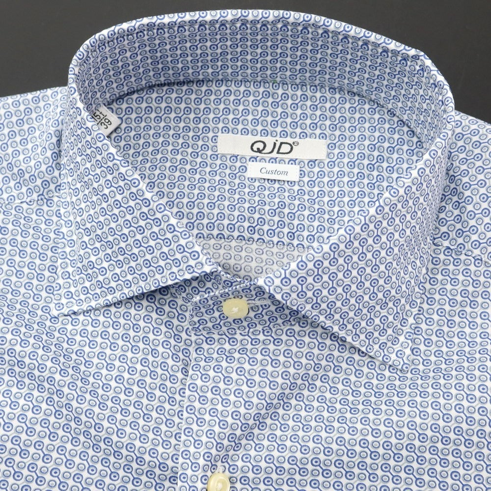 【中古】クイード QJD コットン プリント シャツ ブルーxホワイト×グレー【サイズ39】【BLU】【S/S/A/W】【状態ランクA】【メンズ】【768987】