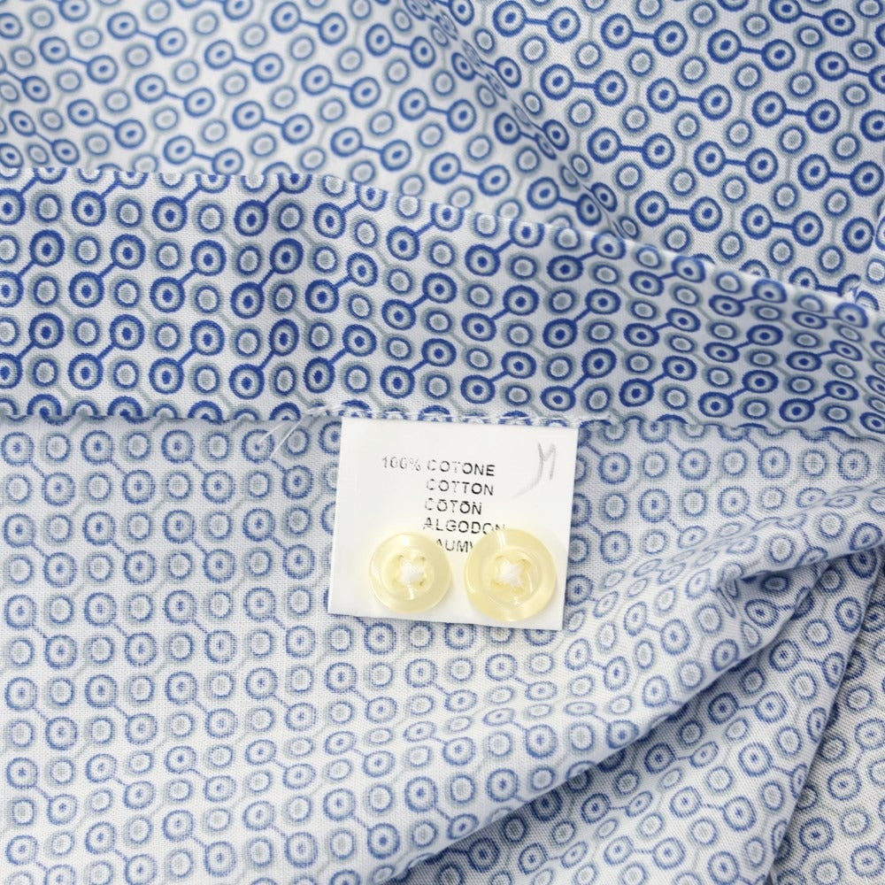 【中古】クイード QJD コットン プリント シャツ ブルーxホワイト×グレー【サイズ39】【BLU】【S/S/A/W】【状態ランクA】【メンズ】【768987】