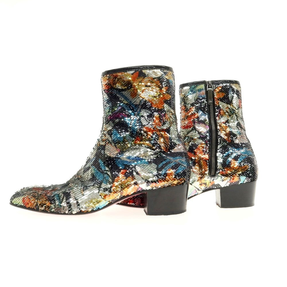 【中古】クリスチャンルブタン Christian Louboutin スパンコール サイドジップ ブーツ マルチカラー【サイズ41】【MLT】【S/S/A/W】【状態ランクB】【メンズ】【768880】