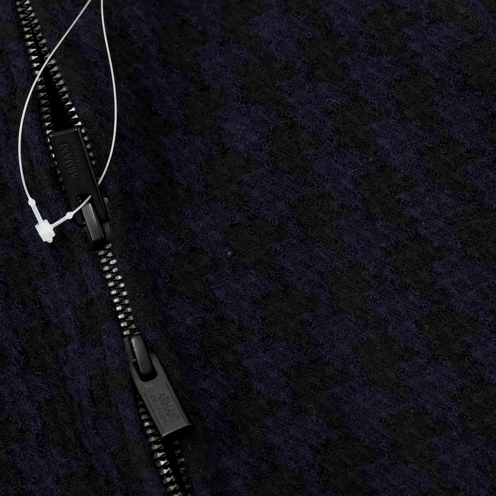 【中古】【未使用】アルマーニ コレッツォーニ ARMANI COLLEZIONI ウールアクリルナイロン ジップアップ ブルゾン ネイビーxブラック【サイズ48】【NVY】【A/W】【状態ランクS】【メンズ】【768879】