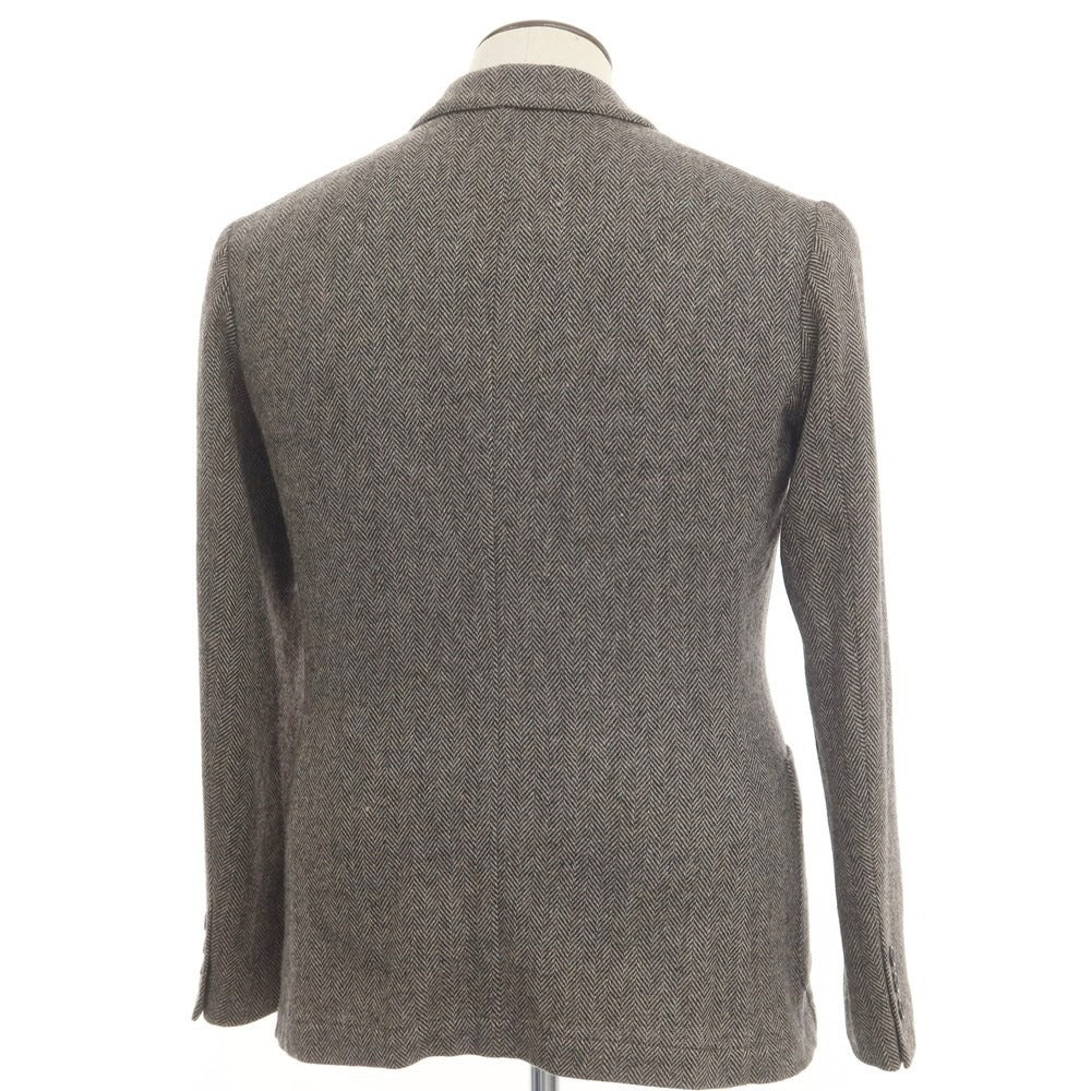 【中古】ベネトン BENETTON ウールポリエステル ヘリンボーン 2B カジュアルジャケット ウォームグレー【サイズL】【GRY】【A/W】【状態ランクB】【メンズ】【768893】