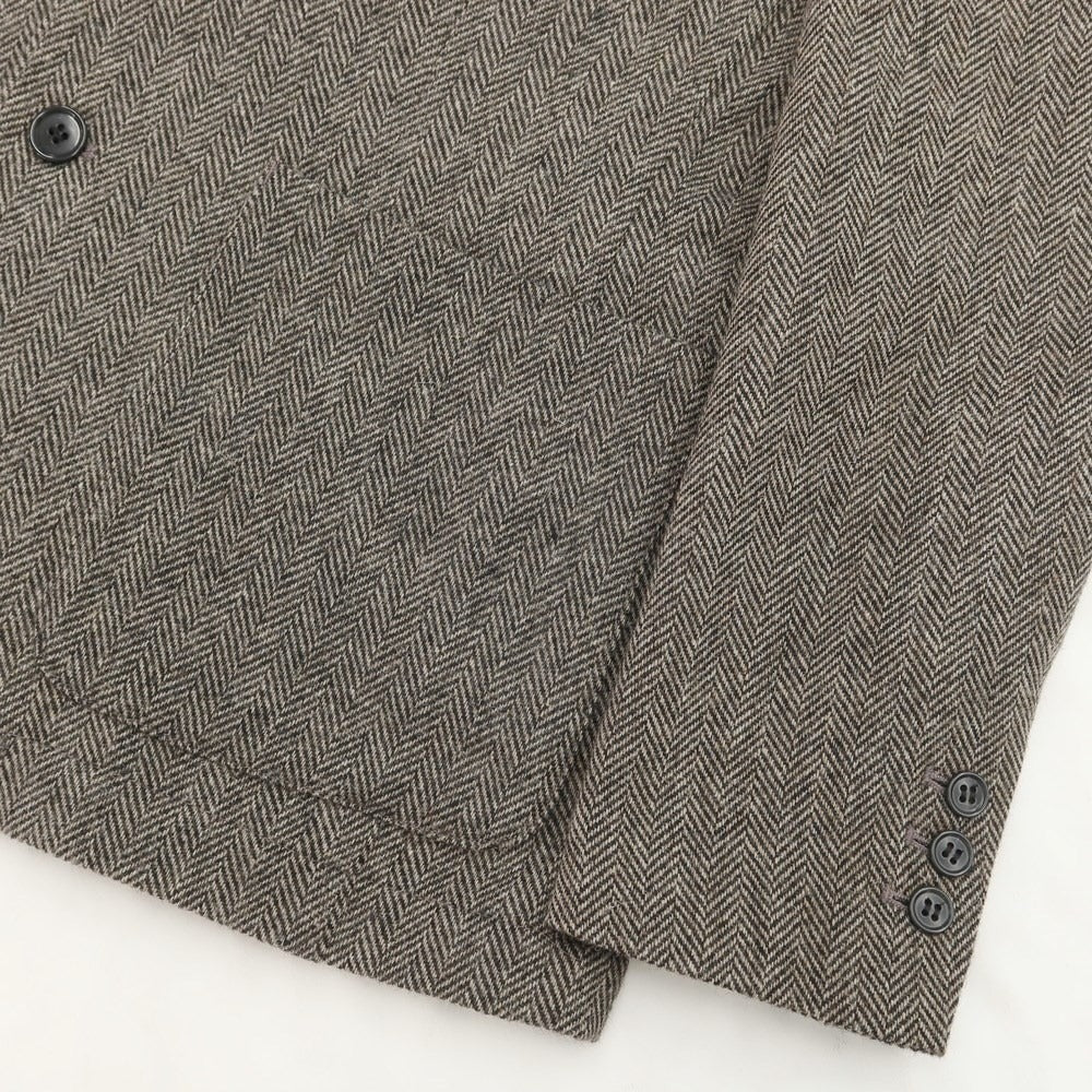 【中古】ベネトン BENETTON ウールポリエステル ヘリンボーン 2B カジュアルジャケット ウォームグレー【サイズL】【GRY】【A/W】【状態ランクB】【メンズ】【768893】
