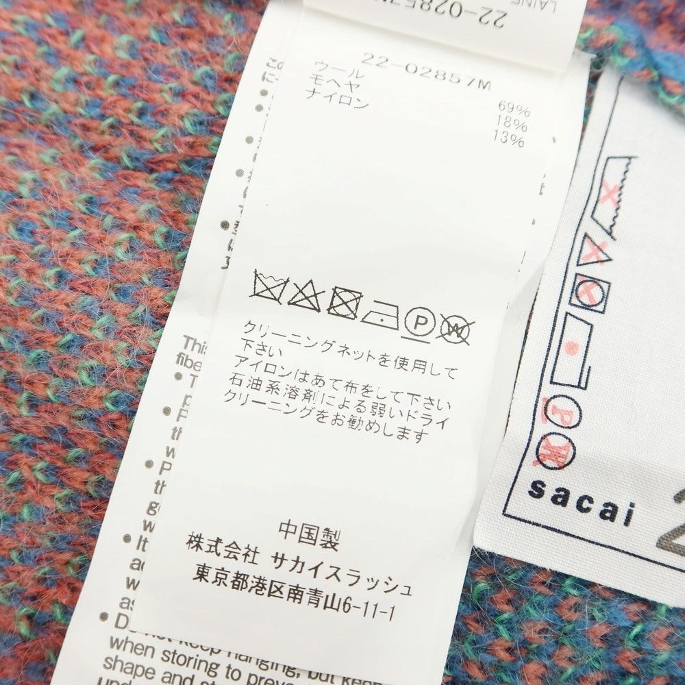 【中古】サカイ Sacai 2022年秋冬 Plaid Knit Blouson ウールモヘヤ ニットブルゾン マルチカラー【サイズ1】【MLT】【A/W】【状態ランクB】【メンズ】【768982】