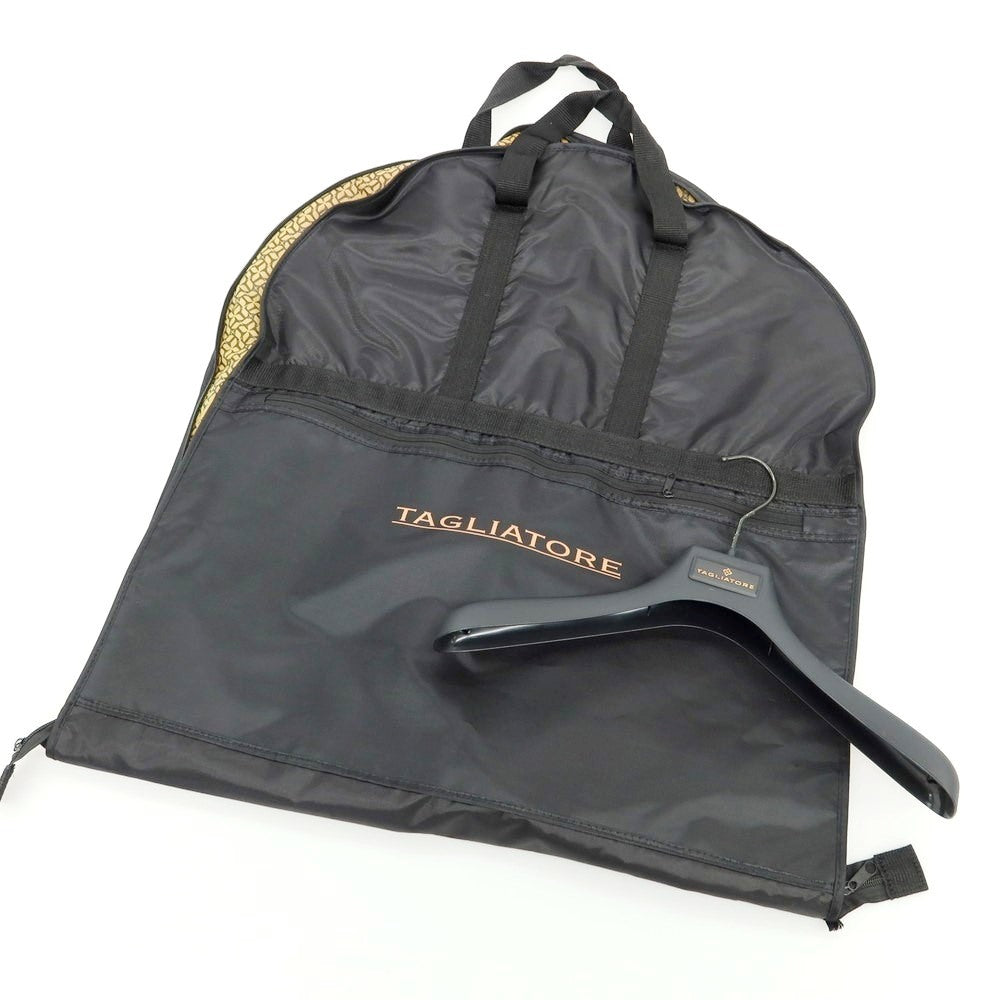 【中古】タリアトーレ TAGLIATORE ウールコットン チェック ファー ダブルブレストコート ブラック【サイズ46】【BLK】【A/W】【状態ランクB】【メンズ】【768884】