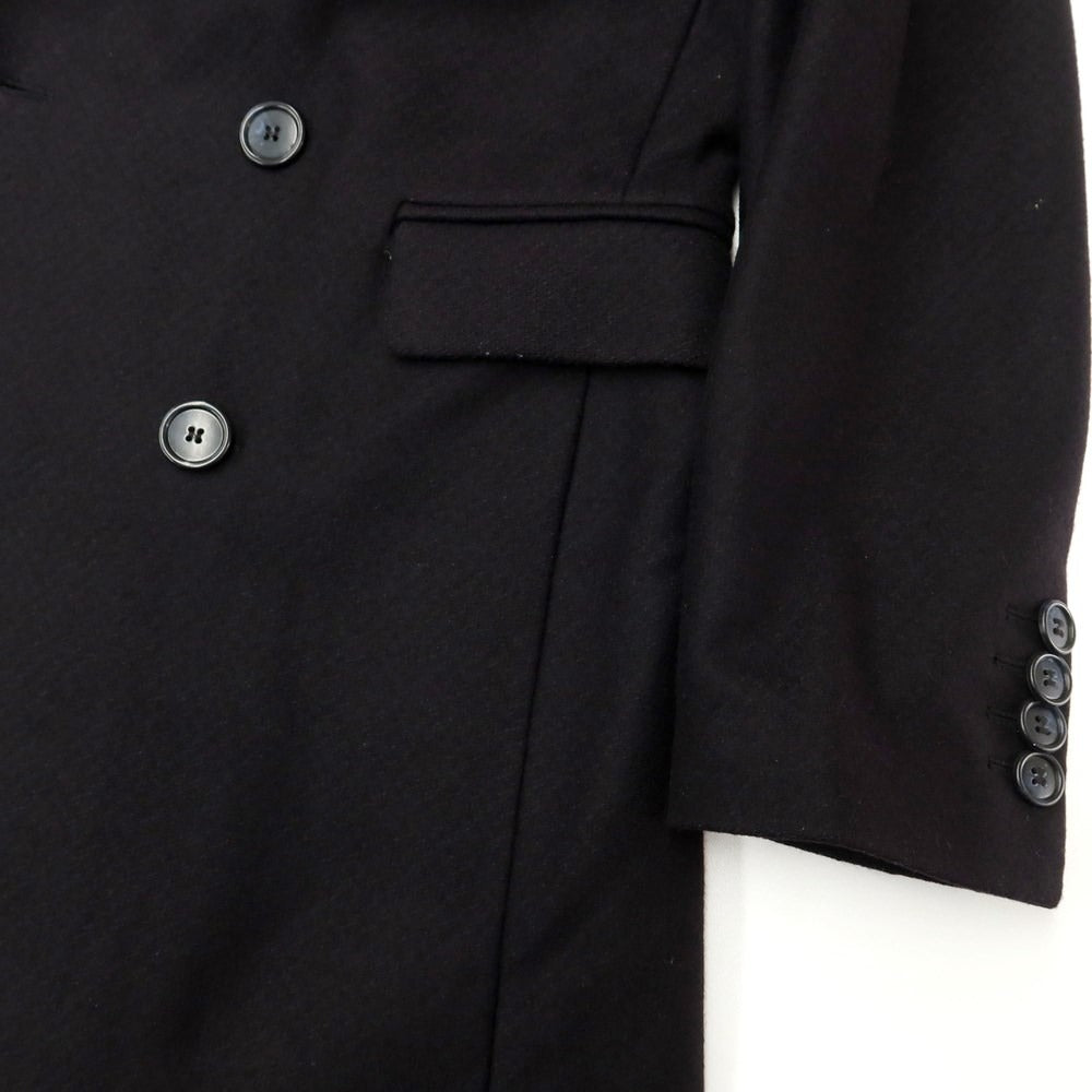 【中古】ミスターリックテイラー Mr.Rick Tailor ウールナイロン ダブル チェスターフィールドコート ブラックネイビー【サイズ46】【NVY】【A/W】【状態ランクB】【メンズ】【768792】