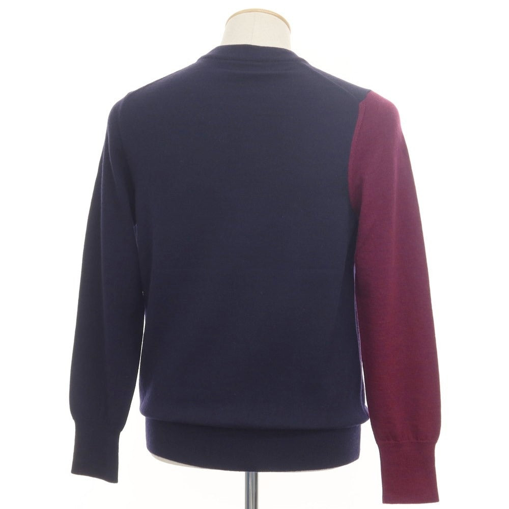 【中古】ヴィヴィアンウエストウッドマン Vivienne WestwoodMAN ウール クルーネック プルオーバーニット ネイビーxパープル【サイズ44】【NVY】【A/W】【状態ランクB】【メンズ】【768885】