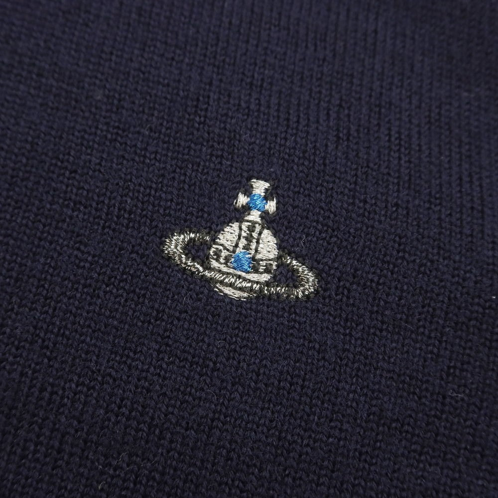 【中古】ヴィヴィアンウエストウッドマン Vivienne WestwoodMAN ウール クルーネック プルオーバーニット ネイビーxパープル【サイズ44】【NVY】【A/W】【状態ランクB】【メンズ】【768885】