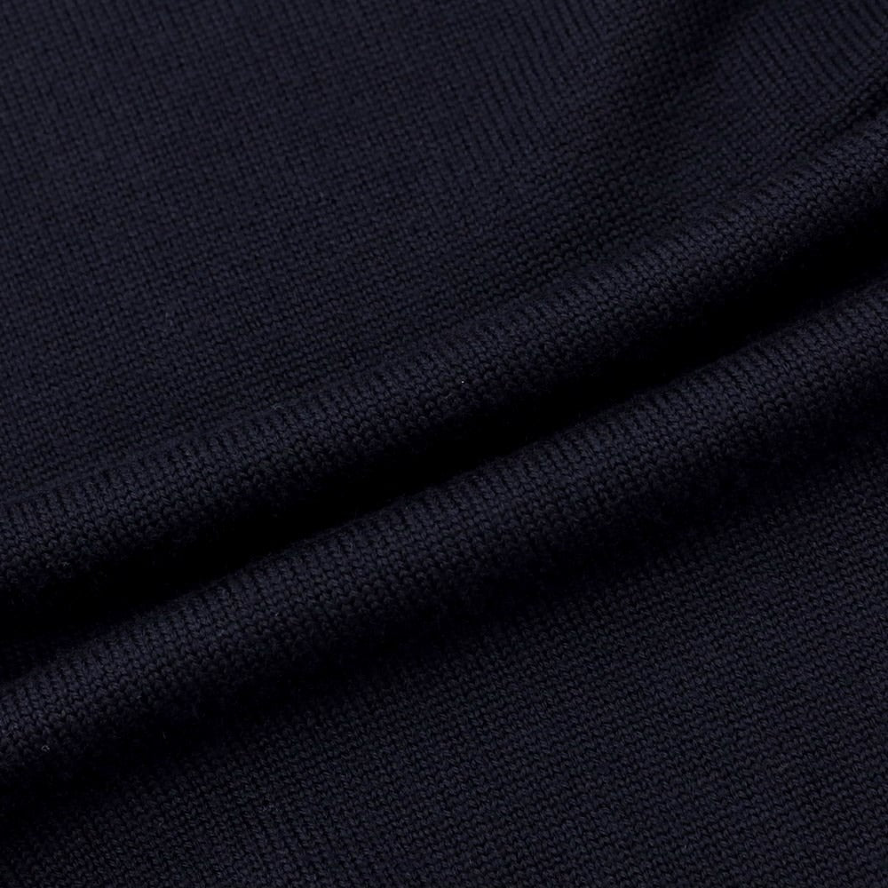 【中古】ダンヒル Dunhill ウール 長袖 スキッパー ポロニット ネイビー【サイズL】【NVY】【A/W】【状態ランクB】【メンズ】【768879】