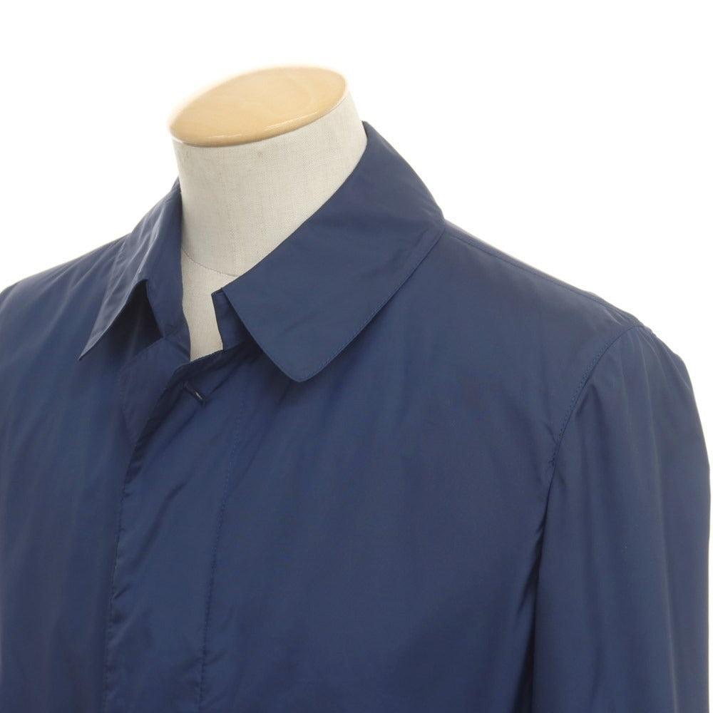 【中古】フランコ プリンツィバリー FRANCO PRINZIVALLI ポリエステル ステンカラーコート ネイビーブルー【 44 】【 状態ランクB 】【 メンズ 】