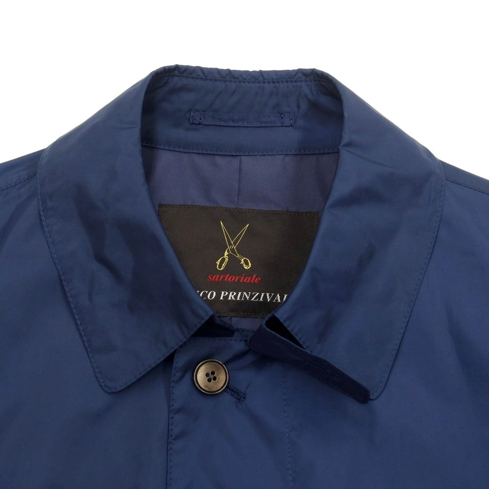 【中古】フランコ プリンツィバリー FRANCO PRINZIVALLI ポリエステル ステンカラーコート ネイビーブルー【 44 】【 状態ランクB 】【 メンズ 】