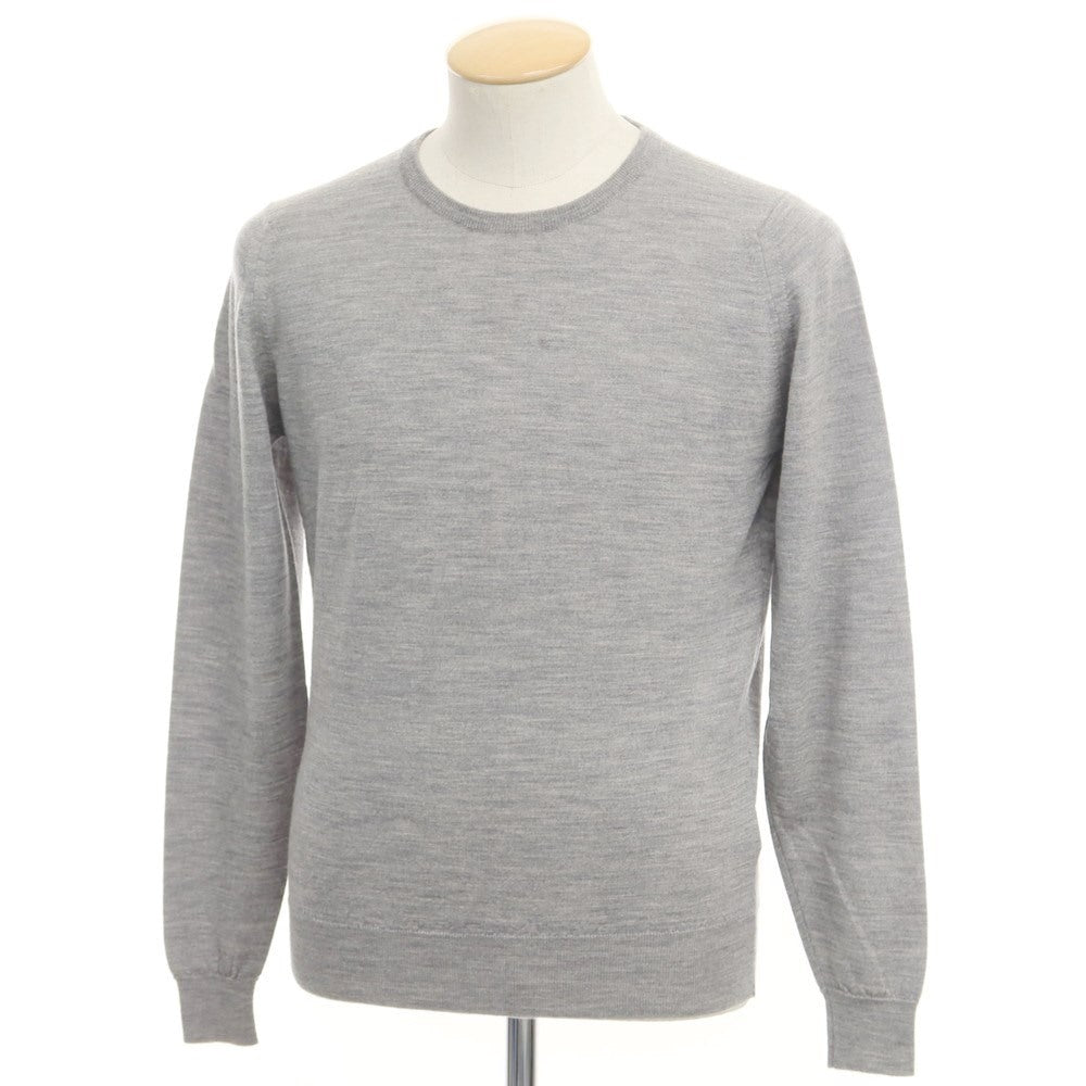 【中古】ジョンスメドレー JOHN SMEDLEY ウール クルーネック プルオーバーニット ライトグレー【サイズS】【GRY】【A/W】【