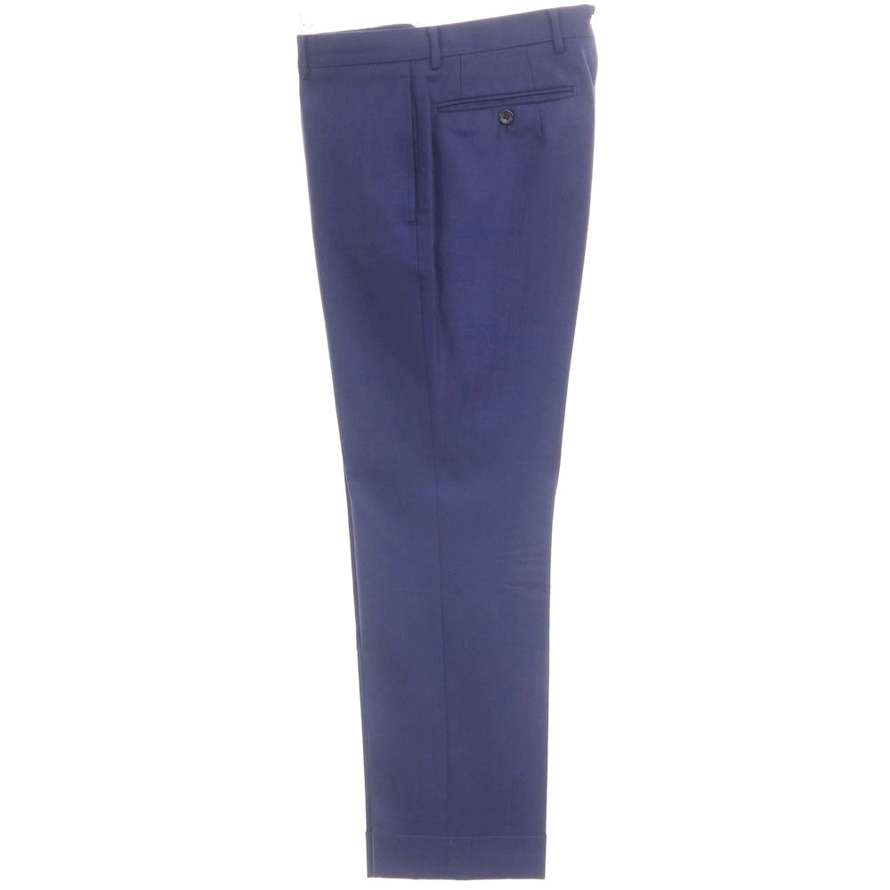 【中古】インベストメント クロージング INVESTMENT CLOTHING ウールカシミヤ ストライプ 2つボタンスーツ ネイビーブルーxマルーン【 表記なし(S位) 】【 状態ランクB 】【 メンズ 】