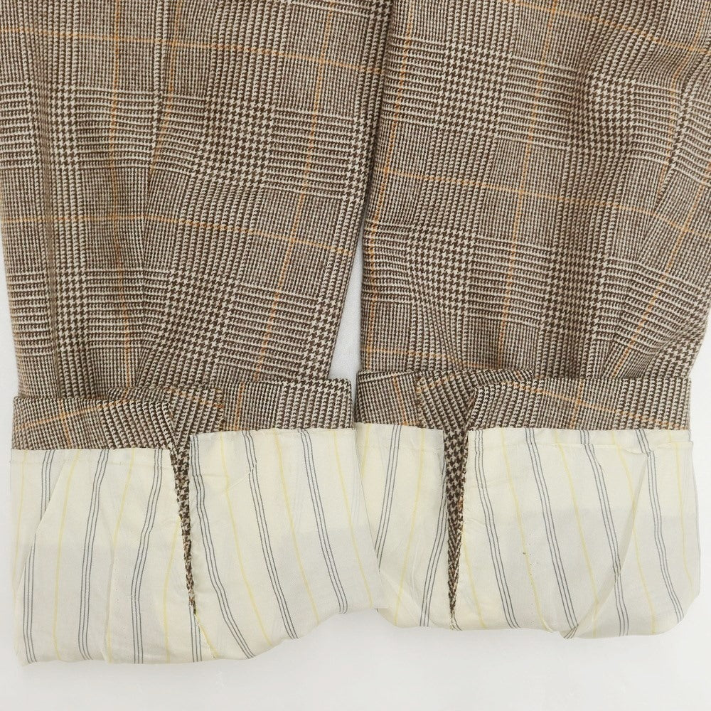 【中古】セント アンドリュース St.Andrews チェック ウール ダブルスーツ ブラウンxオレンジ【 48 】【 状態ランクD 】【 メンズ 】