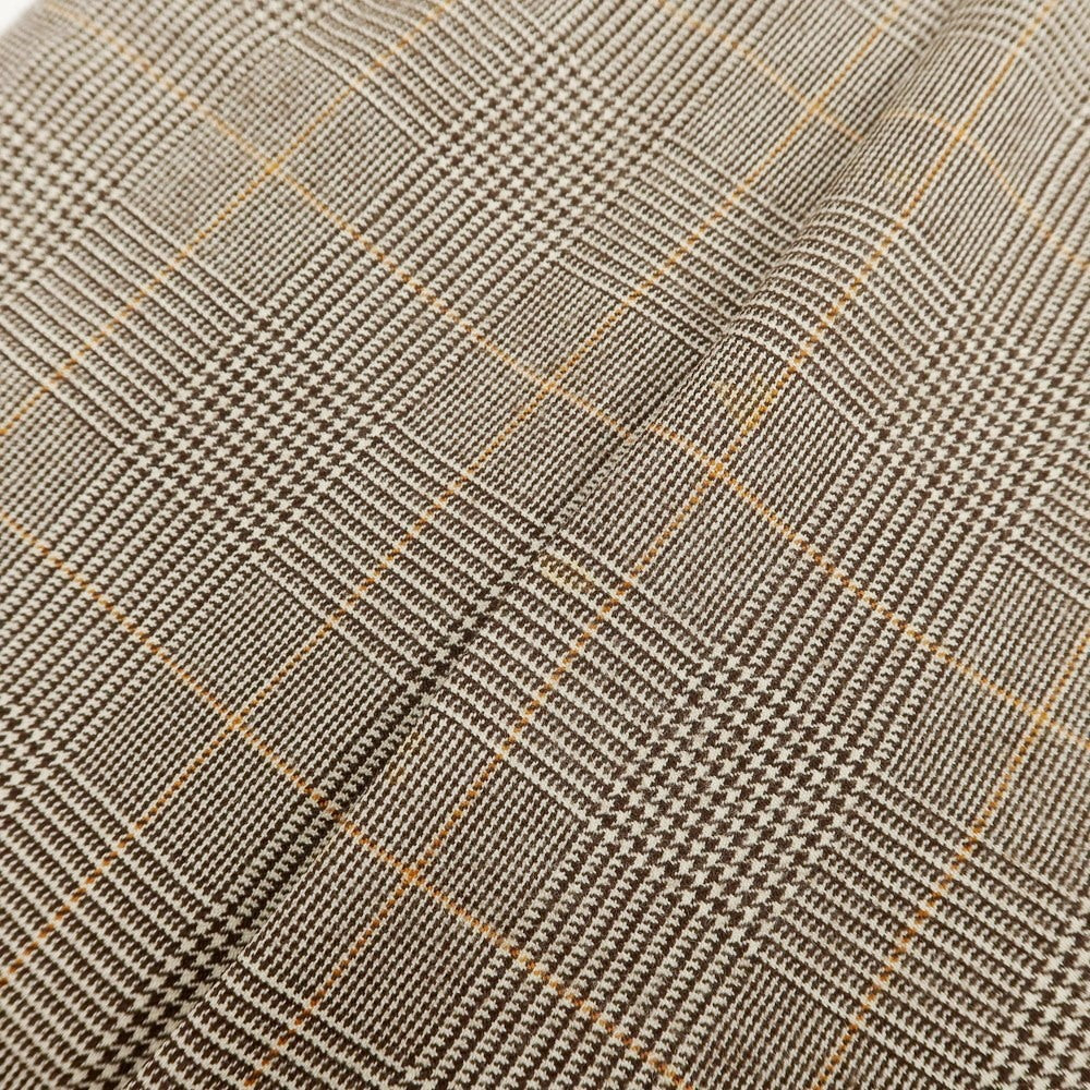 【中古】セント アンドリュース St.Andrews チェック ウール ダブルスーツ ブラウンxオレンジ【 48 】【 状態ランクD 】【 メンズ 】