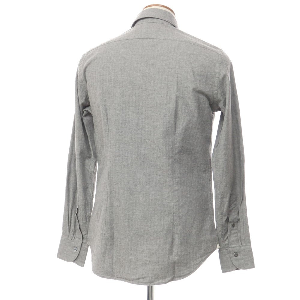 【新品】バグッタ Bagutta ヘリンボーン織コットン シャツ グレー【サイズ39】【GRY】【A/W】【状態ランクN】【メンズ】【768778】