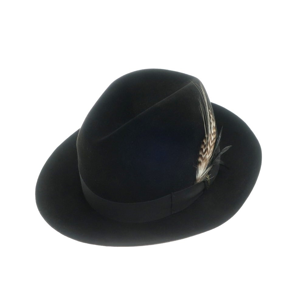 中古】ボルサリーノ Borsalino ラビットファー 中折れハット ブラック