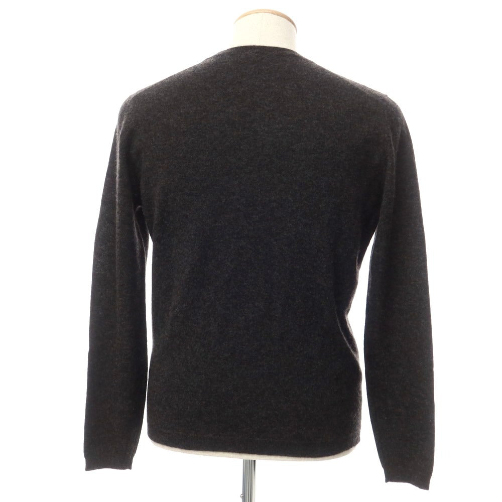 【新品】スティレ ラティーノ STILE LATINO カシミヤシルク チェック Vネックニット チャコールグレーxブラウン【 44 】【 状態ランクN 】【 メンズ 】