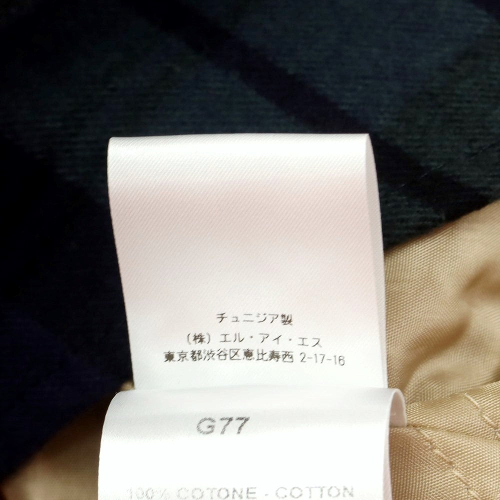 【中古】ギローバー GUY ROVER コットン 中綿 チェック カジュアルシャツ グリーンxネイビー【 M 】【 状態ランクA 】【 メンズ 】