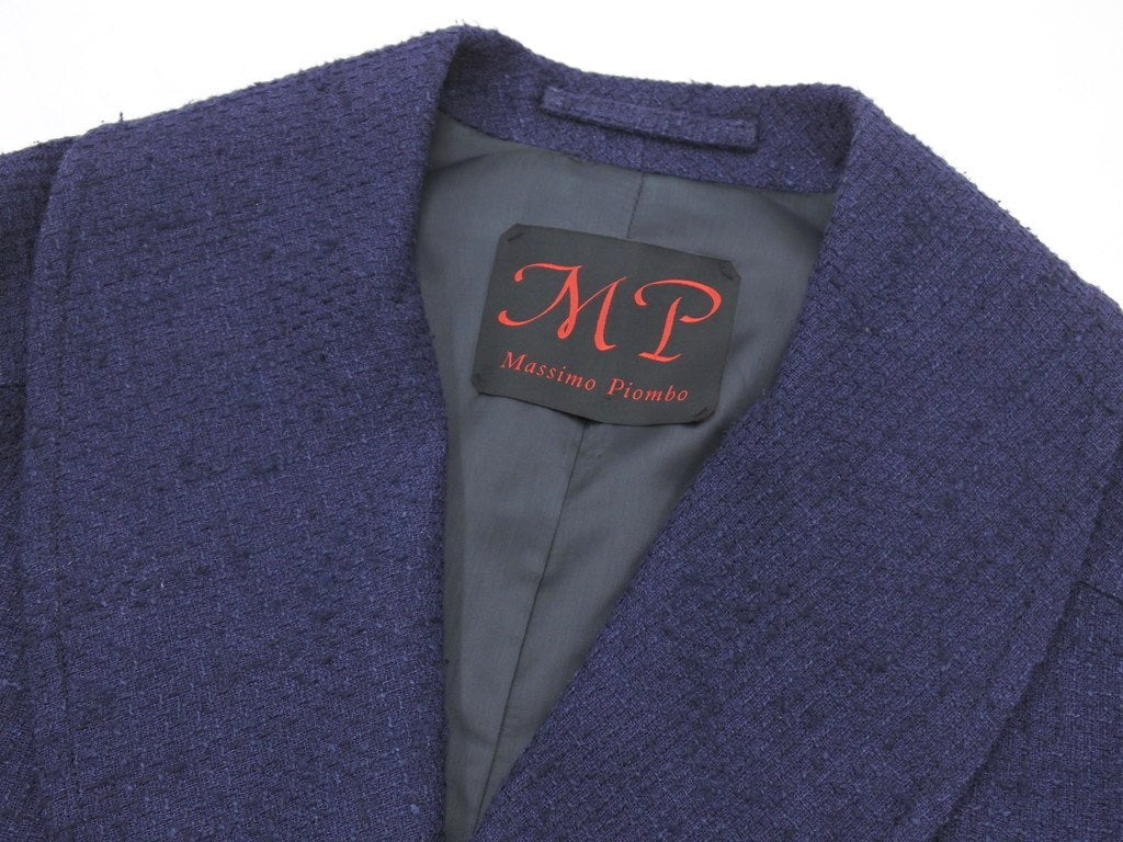 [Used] MP di MASSIMO PIOMBO Linen silk shawl collar Chesterfield coat Navy [Size 48] [NVY] [A/W] [Condition Rank B] ​​[Men&