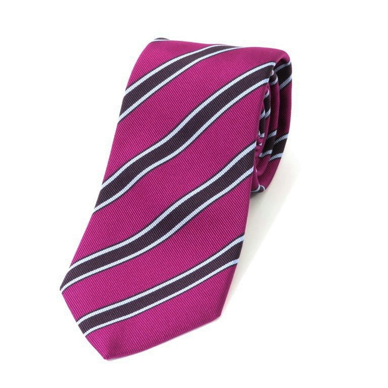 [Used] ULTURALE 3-fold silk striped tie, purple x dark burgundy [PUP] [S/S/A/W] [Condition: C] [Men&