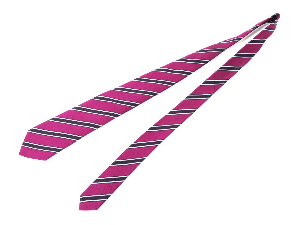 [Used] ULTURALE 3-fold silk striped tie, purple x dark burgundy [PUP] [S/S/A/W] [Condition: C] [Men&