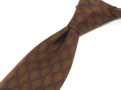 [Used] Ermenegildo Zegna Quattro Pieghe Paisley Pattern Necktie Bordeaux Brown x Ocher [RED] [S/S/A/W] [Condition Rank B] [Men&