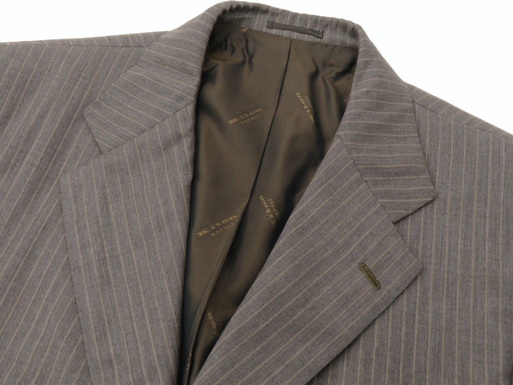 [Used] Kiton Striped Cashmere 3-Button Suit, Ash Brown [Size 50] [BRW] [A/W] [Condition Rank B] ​​[Men&