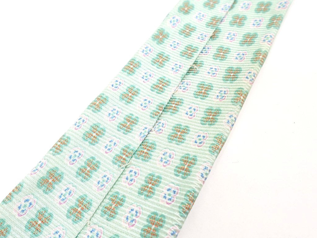 [Used] Luigi Borrelli Small Pattern Tri-Fold Silk Tie Mint Green [GRN] [S/S/A/W] [Condition Rank D] [Men&