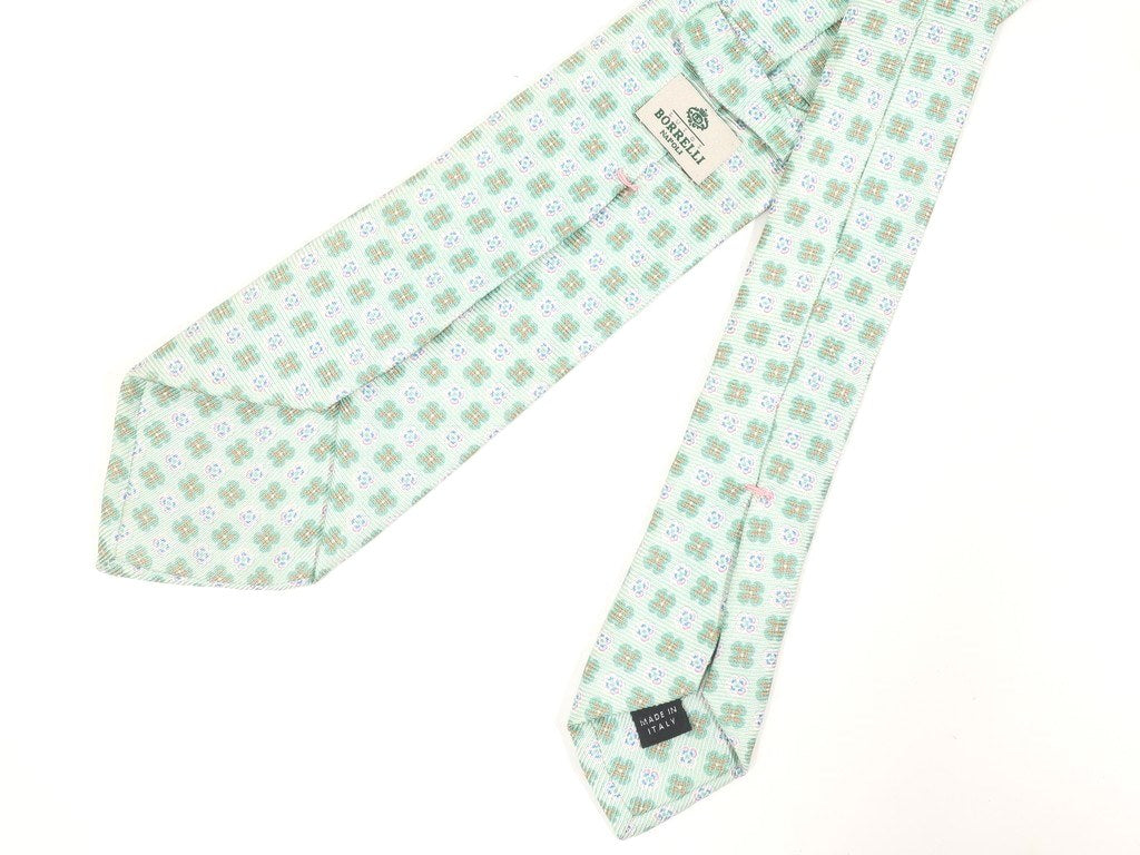 [Used] Luigi Borrelli Small Pattern Tri-Fold Silk Tie Mint Green [GRN] [S/S/A/W] [Condition Rank D] [Men&